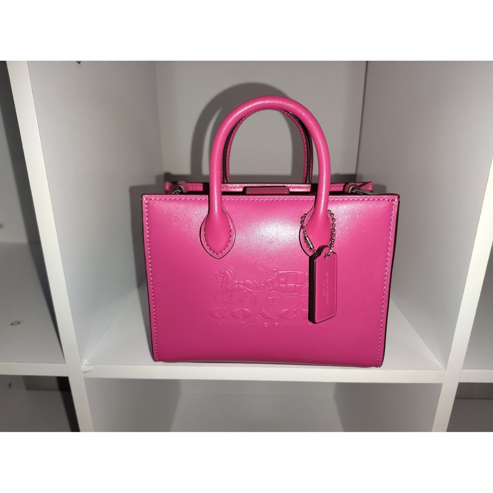NEW WITH TAGS COACH ACE 17 TOTE DRAGONFRUIT W/STRAP AND HANGTAG - Picture 4 of 9